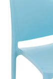 CLP Chaise D'Extérieur Empilable Maya en Plastique I Chaise De Balcon Résistante Aux UV I Chaise De Terrasse, Couleur:Bleu Clair