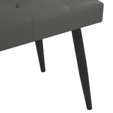 Beliani Banc d'Intérieur Design Bout de Lit en Cuir PU Gris avec Pieds Noirs Parfait pour Chambre Vintage Rétro et Scandinave