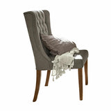 Loberon Sudbury Chaise - Housse Durable de Grande qualité - Style Vintage grâce au matelassage Chesterfield, Gris