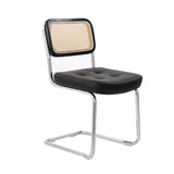 Generisch FRH0033-34 Lot de 2 chaises de salle à manger cantilever Charge maximale 130 kg (Noir)