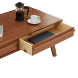 IDIMEX Table Basse Jona Style scandinave Table de Salon rectangulaire avec 2 tiroirs, en pin Massif lasuré Brun foncé