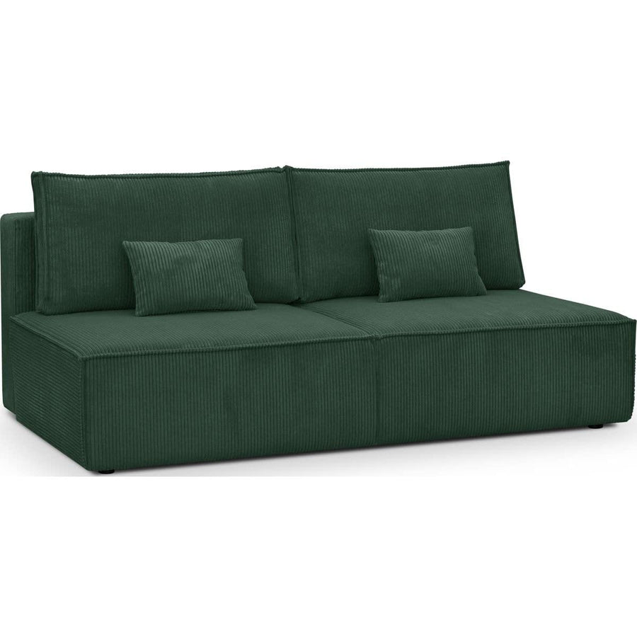 HOMIFAB Canapé Convertible 3 Places avec Coffre de Rangement en Velours côtelé Vert foncé - Milla HOMIFAB Canapé Convertible 3 Places avec Coffre de Rangement en Velours côtelé Vert foncé - Milla