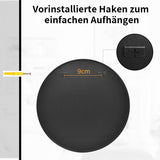 Koonmi Miroir Mural Rond Noir 60 cm avec Cadre en métal brossé pour Salle de Bain, lavabo, Salon, Chambre à Coucher, entrée Murale…
