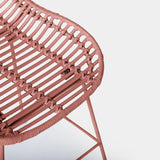 KLAST Chaise de Salle à Manger Leo en Rotin de Couleur Terracotta et Pieds en Métal, Design Artisanal Unique pour Ajouter Une Touche de Charme à Votre Intérieur