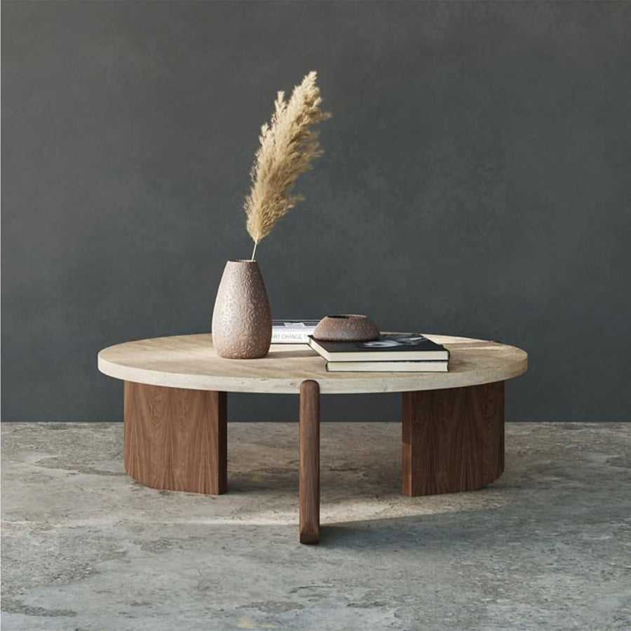 Décoration De Salon Table Basse Ronde Naturelle en Travertin Table Basse Petite Maison Moderne Simple, Table Basse Table D Décoration De Salon Table Basse Ronde Naturelle en Travertin Table Basse Petite Maison Moderne Simple, Table Basse Table D'Appoint, Petite Table À Thé,80 * 80 * 35cm