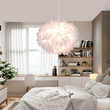 iDEGU Lustre Suspension Ø 30cm Lustre Plume Blanche Suspension Luminaire pour Chambre