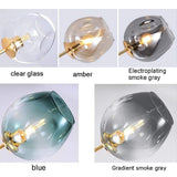 BUniq Lustre Spoutnik E26, 5 lumières, branches de boule de verre, suspension réglable en hauteur, lustre soufflé à la main du milieu du siècle, plafonnier Starburst, finition bronze tra