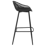 IDIMEX Lot de 2 tabourets de Bar IREK Chaise Haute pour Cuisine ou comptoir au Design Retro avec accoudoirs, en Plastique et métal Noirs, Hauteur d'assise 75 cm