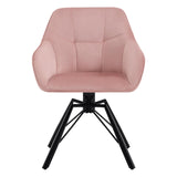 WOLTU Chaise Pivotante à 360°, Chaise Salle à Manger, Chaise Scandinave, Chaise de Cuisine, Fauteuil Salle à Manger, en Velours, Assise Rembourrée, Pieds en Métal, Rose, BH365rs-1