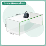 GOPLUS Table Basse Verre Trempé, Table Basse Salon Moderne Minimaliste sans Assemblage, pour Salon, Chambre, Appartement,Charge 30KG108X50X35 CM