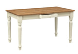 Biscottini Table de Bureau Bois 140x80x80 cm - Table de Cuisine en Tilleul Massif - Table à Manger pour intérieur et extérieur - Table en Bois Massif avec tiroir