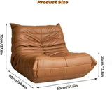 Togo – Chaise longue en daim doux, mousse de qualité supérieure, canapé paresseux, pouf d'angle, fauteuil d'appoint marron sans accoudoirs pour salon, bureau (gris)