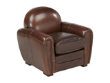 Vente-unique Fauteuil Club en Cuir Vieilli Baudoin - Chocolat