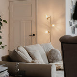 QAZQA mesh - Lampadaire - 3 lumière - H 150 cm - Doré - Moderne, Design - éclairage intérieur - Salon I Chambre