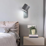 WYRKYP Applique Murale En Métal Support de Lampe Murale D'Intérieur Réglable Avec Interrupteur À Bouton E27 Luminaire Lampe de Chevet Moderne Pour Salle de Lecture Chambre,Gris,25X20X13Cm