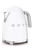 Smeg, Bouilloire Électrique KLF03WHEU 1,7 L, Filtre Anticalcaire Lavable, Arrêt Automatique de Sécurité, Indicateur de Niveau d'Eau, Base Antidérapante, Range Cordon, Puissance 2400W, Blanc