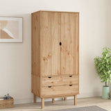 vidaXL Garde-Robe Armoire de Rangement Organisateur de Vêtements Meuble de Rangement Maison Intérieur 76,5x53x172 cm Bois Massif de Pin