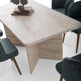 Calicosy – Table à Manger Rectangulaire L180 cm en Bois – Design Moderne avec 2 Pieds Pleins – L180 x P90 x H77 cm – Table Familiale 4 à 6 Personnes – Modèle Ava