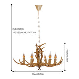 Gorgivous Lustre rustique en bois de cerf à 6 têtes, éclairage de lustre en corne de cerf de Style country rétro pour salon Bar cuisine salle à manger