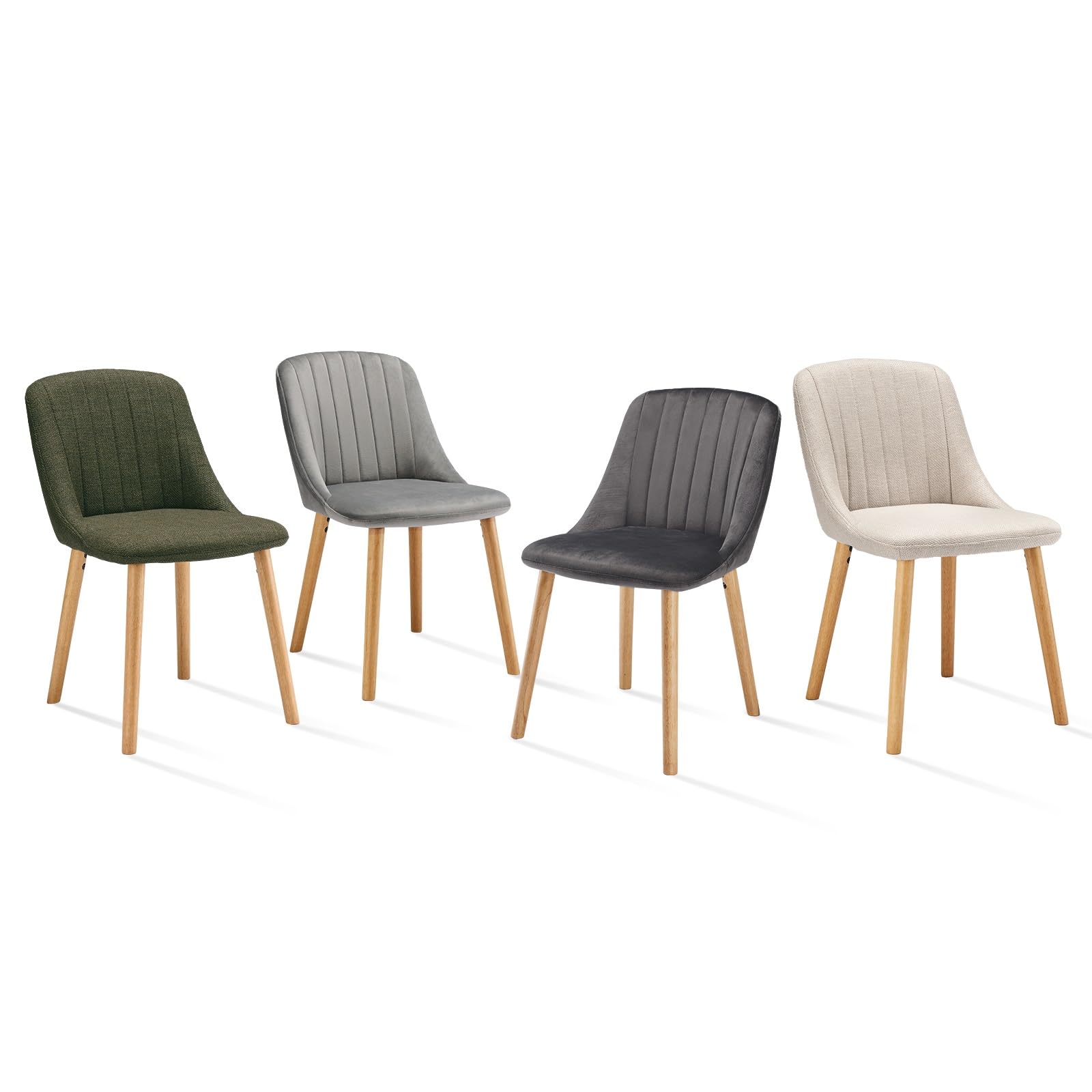 Lot De 4 Chaises De Salle à Manger Design Moderne - Velours, Pieds Métal, Style Nordique, Neuves