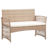 vidaXL Salon de Jardin 4 pcs avec Coussins Mobilier de Jardin Meubles d'Extérieur Mobilier de Patio Mobilier de Terrasse Résine Tressée Beige