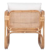Casa Moro BIMA CF2221 Fauteuil en rotin avec 2 coussins et accoudoirs extra large en rotin naturel | Chaise rétro bohème chic pour jardin, terrasse, salle à manger