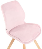 Chaise De Salle A Manger Luna I Chaise De Visiteur avec Assise Rembourré I Pieds Bois I Dossier, Couleur:Rose, Matériel:Velours