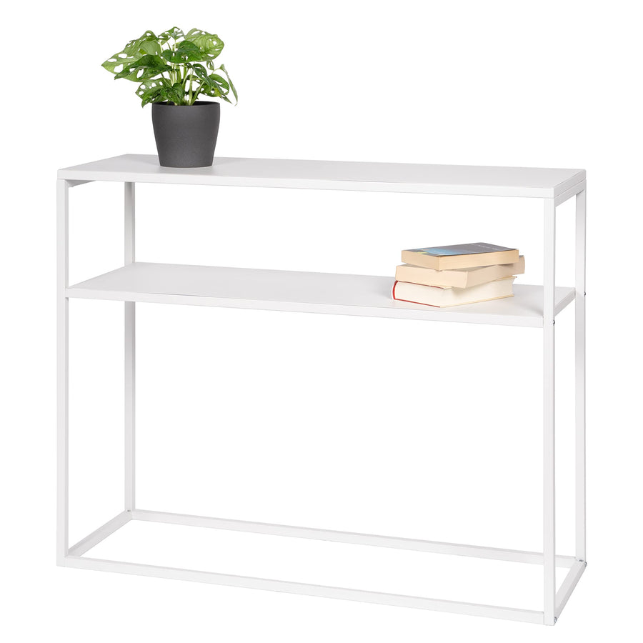 bremermann Console avec étagère - en métal - Blanc bremermann Console avec étagère - en métal - Blanc