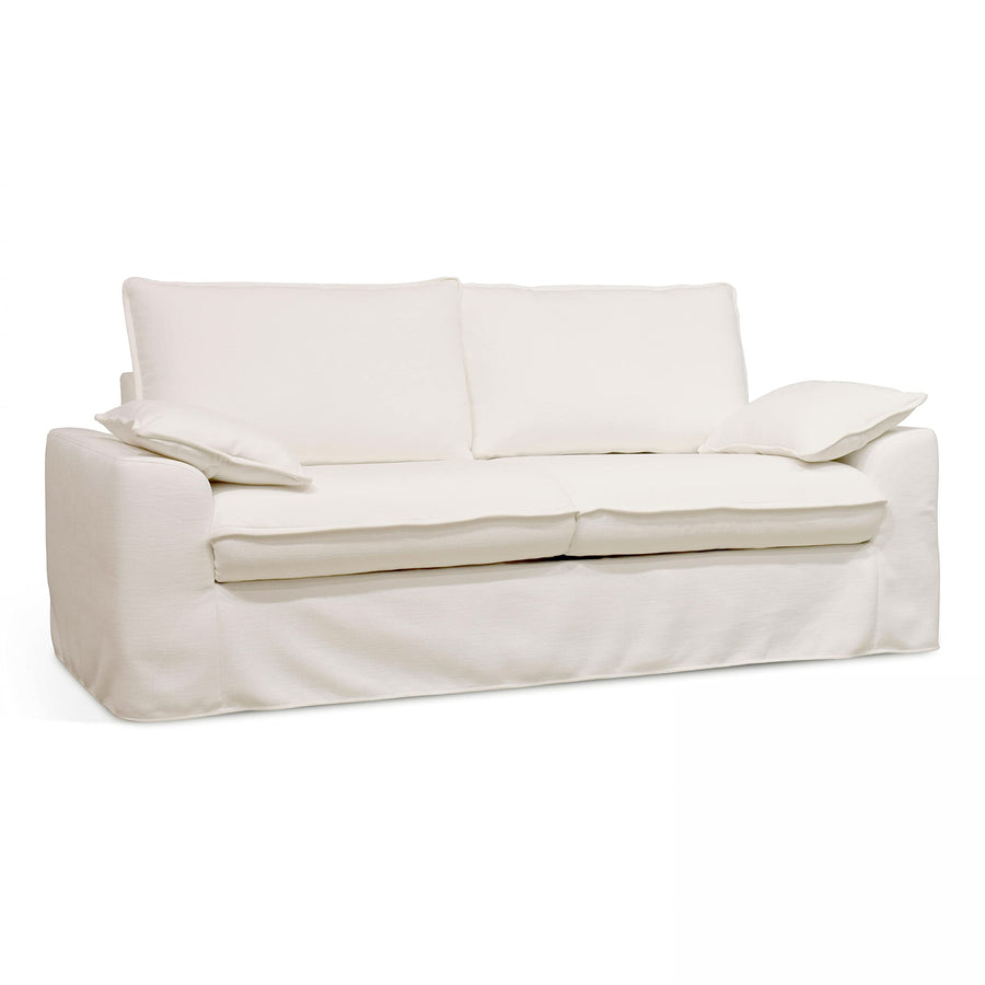 Oviala Canapé Convertible en Tissu texturé 3 Places Blanc