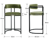 chairus 2PCS Tabourets de Bar Modernes, Chaises Hautes Cuisine, Vert