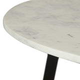 byLIVING Table Basse Cross/Plateau de Table en marbre Blanc/Structure en métal Noir/Table Basse/Table de Salon/Table Ronde/diamètre 75 x Hauteur 46 cm