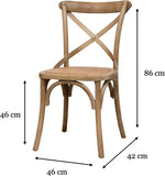 Biscottini Chaises de salle à manger en bois fabriquées en Italie avec assise en rotin 86 x 46 x 42 cm