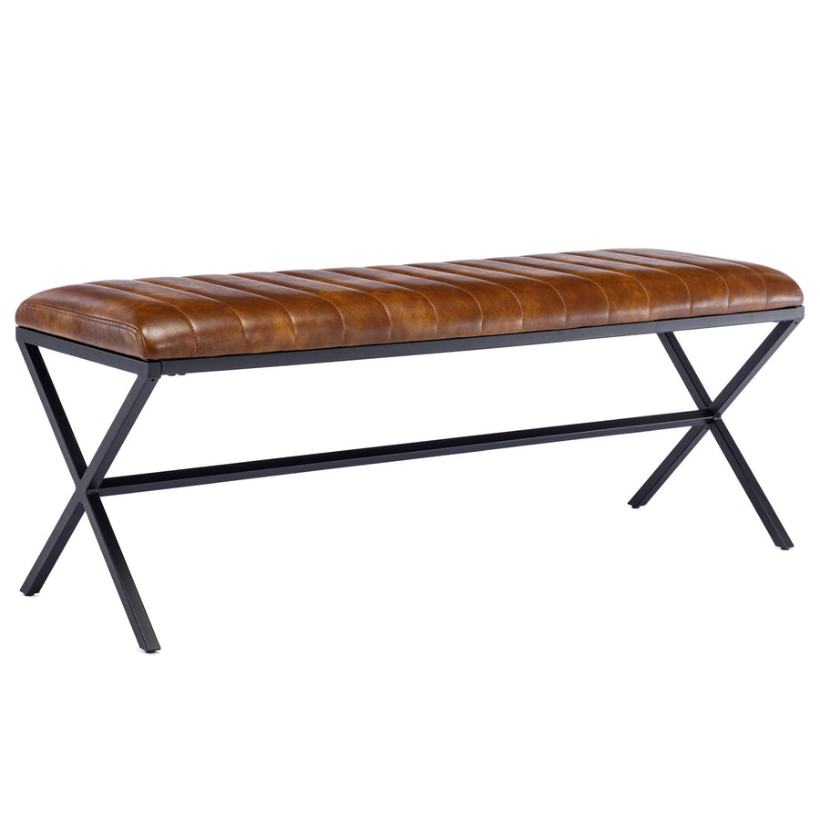 DUHOME Banc à Chaussures, Banc Rembourré avec Pieds en X en Métal Banc Capitonné avec Assise Rembourrée Meuble d’Entrée Tabouret pour Salon, Chambre à Coucher, Couloir,Jaune/Marron