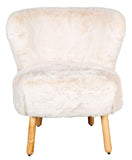 AUBRY GASPARD Fauteuil Effet Fourrure Blanche Petit