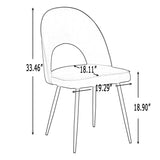 AINPECCA Lot de 2 chaises de salle à manger rembourrées en velours avec pieds en métal noir (bleu et doré, 2)