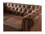 Vente-unique - Canapé 2 Places Chesterfield en Microfibre Aspect Cuir Vieilli