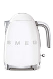 Smeg, Bouilloire Électrique KLF03WHEU 1,7 L, Filtre Anticalcaire Lavable, Arrêt Automatique de Sécurité, Indicateur de Niveau d'Eau, Base Antidérapante, Range Cordon, Puissance 2400W, Blanc