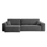 LOUNGITUDE Canapé Farah d'angle Max réversible et Convertible 5 Places en Velours côtelé