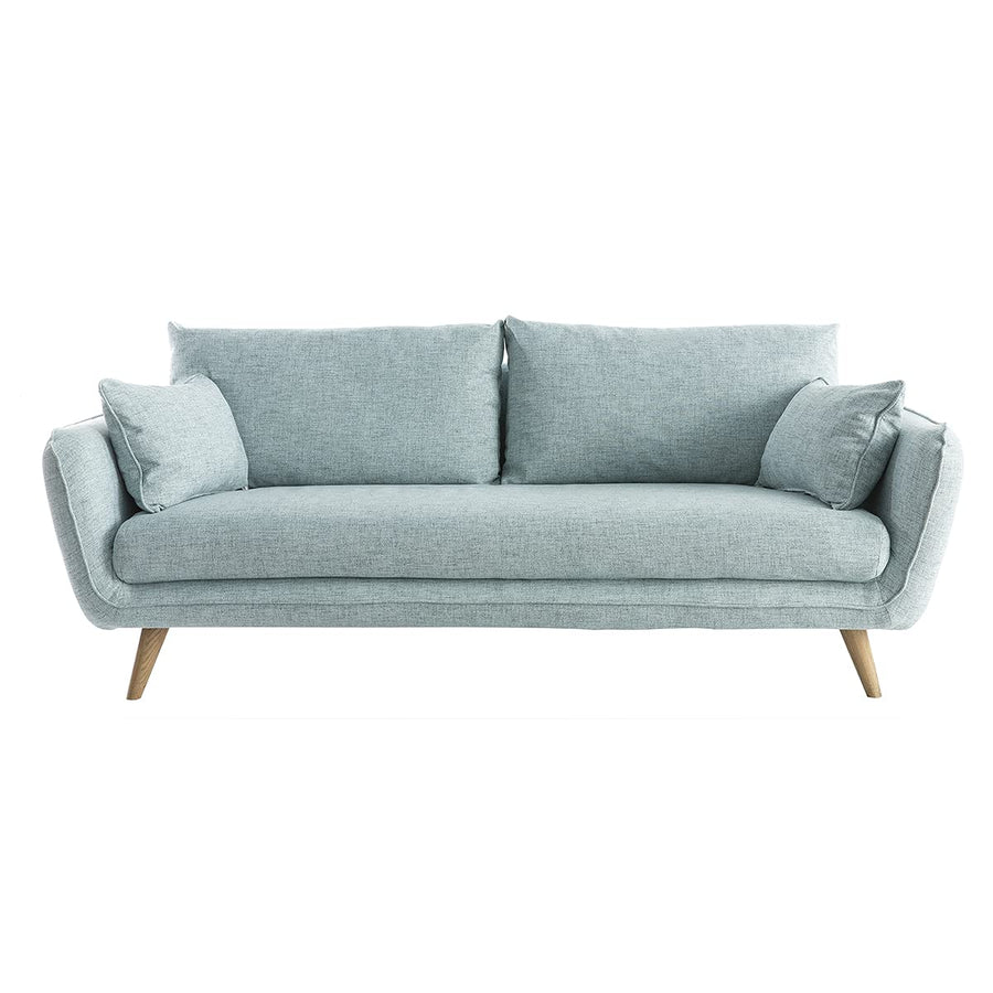 Miliboo Canapé scandinave 3 Places en Tissu Bleu Glacier et Bois Clair Creep Miliboo Canapé scandinave 3 Places en Tissu Bleu Glacier et Bois Clair Creep