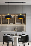 bamyum Lot de 2 Suspension Luminaire Moderne en Bois et Metal, Lustre Salle à Manger Ronde de 30 cm, Lustre Cuisine E27 en Métal, Plafonnier, Lampe pour Chambre, Salon, Couloir, Noir