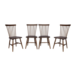 sweeek - Lot de 4 chaises Noyer à barreaux en Bois d'hévéa. Romie. L 50.8 x P 44.2 x H 90cm.