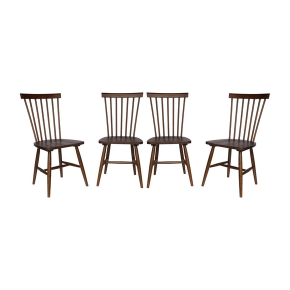 sweeek - Lot de 4 chaises Noyer à barreaux en Bois d'hévéa. Romie. L 50.8 x P 44.2 x H 90cm.