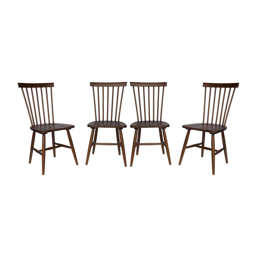 sweeek - Lot de 4 chaises Noyer à barreaux en Bois d'hévéa. Romie. L 50.8 x P 44.2 x H 90cm.