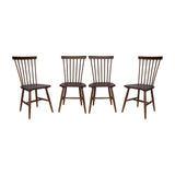 sweeek - Lot de 4 chaises Noyer à barreaux en Bois d'hévéa. Romie. L 50.8 x P 44.2 x H 90cm.