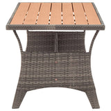 vidaXL Table de Jardin Table de Salle à Manger de Patio Meuble de Repas de Terrasse Table à Dîner d'Extérieur Gris 120x70x66 cm Résine Tressée