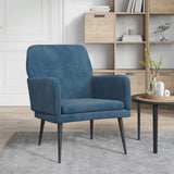 vidaXL Fauteuil Bleu 62x79x79 cm Velours