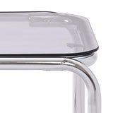 Sicaan Table Basse rétro 90cm Verre trempé Noir et Structure chromée Amaya
