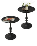 Cre Cra (Lot de 2 Table d'appoint Ronde en métal - Design élégant et Moderne, Tables dappoint pour Salon, Chambre ou Patio