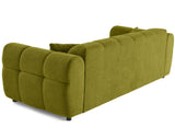 Lisa Design - Ray - canapé Droit 3 Places en Tissu texturé, Vert