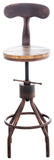 CLP Lot de 2 tabourets de Bar Hanam au Design Industriel I Chaise de Bar métallique réglable en Hauteur avec Assise et Dossier en Bois, Couleur:Bronze